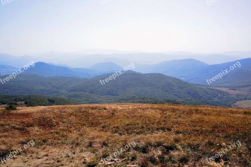 Bieszczady Połonina Mountains Landscape Autumn