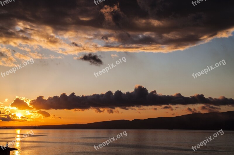 Sunset Clouds Landscape Marine Beach