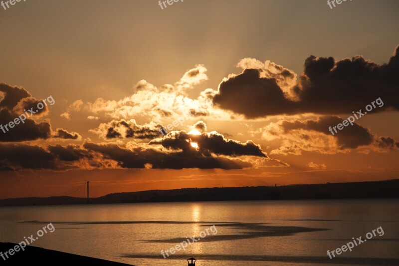 Sunset Clouds Landscape Marine Beach