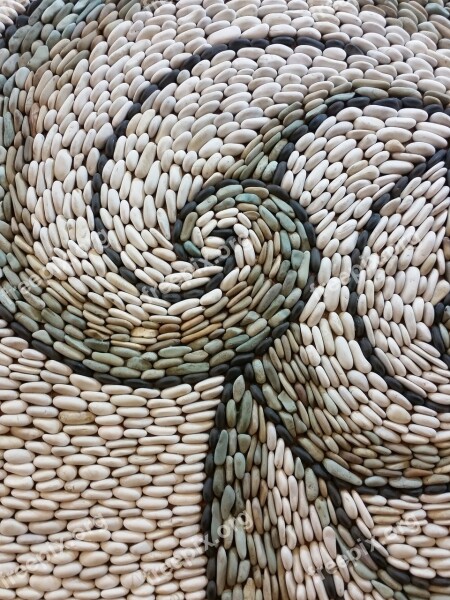 Pebbles Pattern Waves Stone Paving