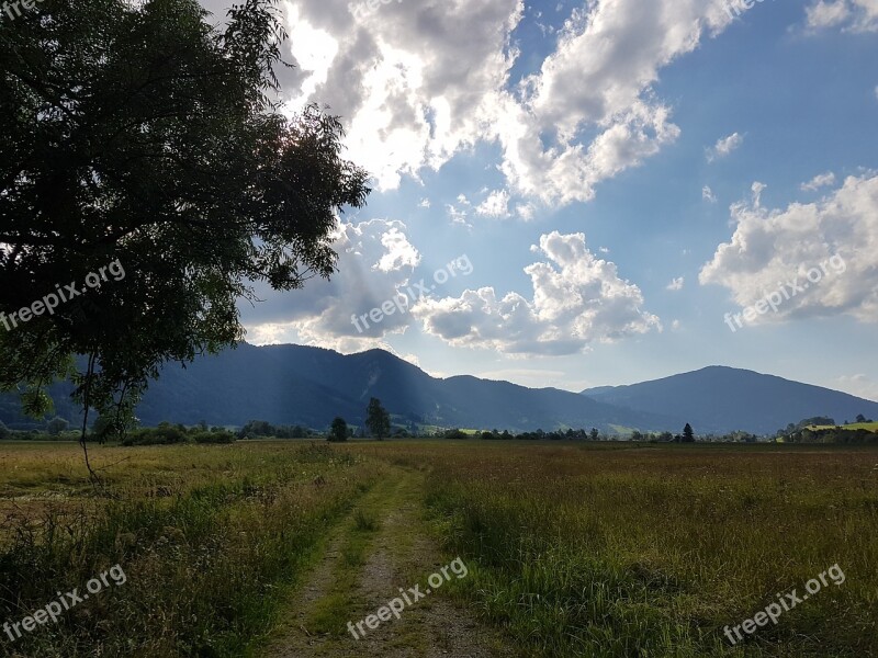 Clouds Sky Alpine Foothills Of The Alps Panorama