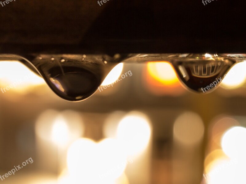 Waterdrop Dark Night Rain Reflection