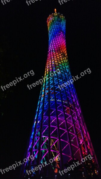 Canton Tower Night View Light Free Photos