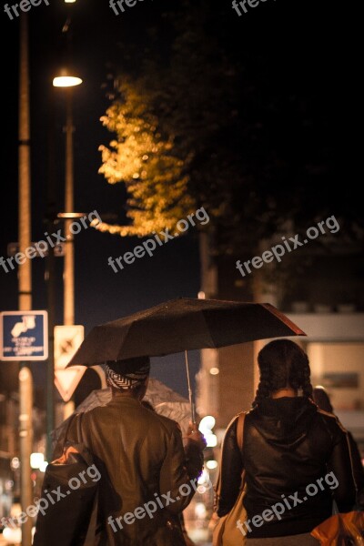 Rain Umbrella Girls Weather Wet