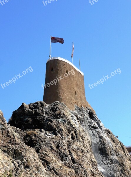 Rock Fort Fortress Oman Knight Castle