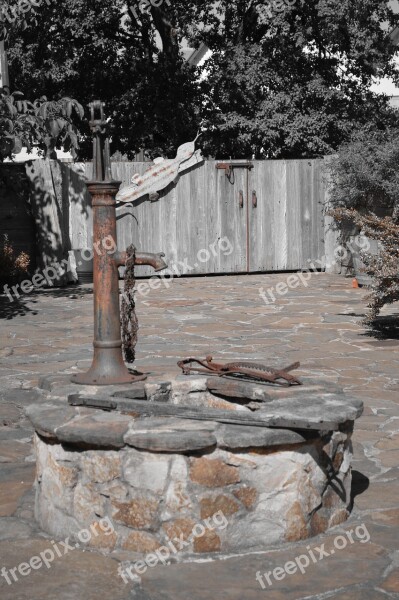 Water Pump Monochrome Artistic Free Photos