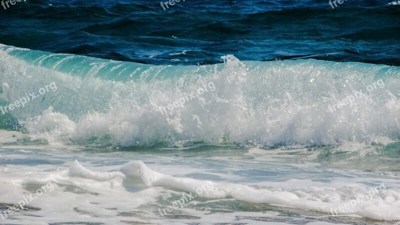 Wave Smashing Sea Beach Nature