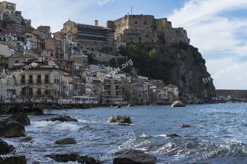 Sea Houses Water Landscape Calabria