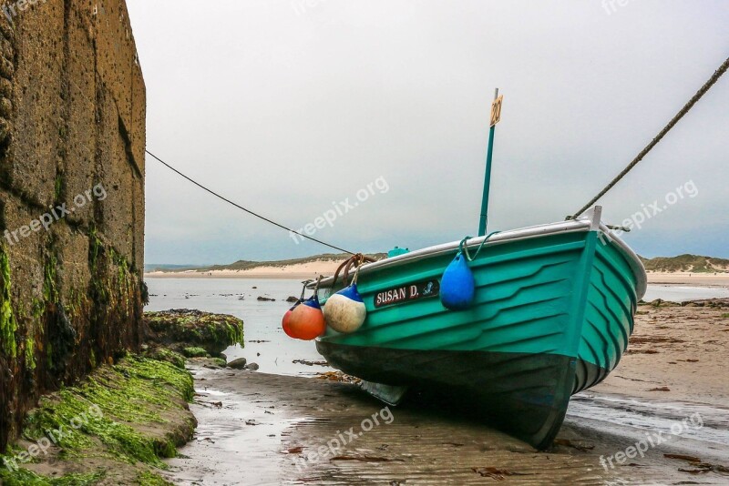 Sea Houses Boats Harbour England Northumberland