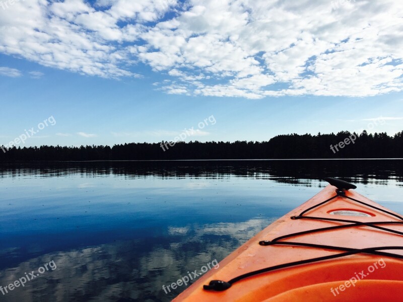 Kayak Water Clouds Free Photos