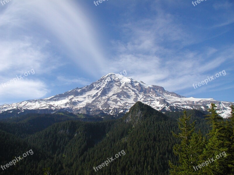 Mt Rainier Washington Rainier Mountain Cascade