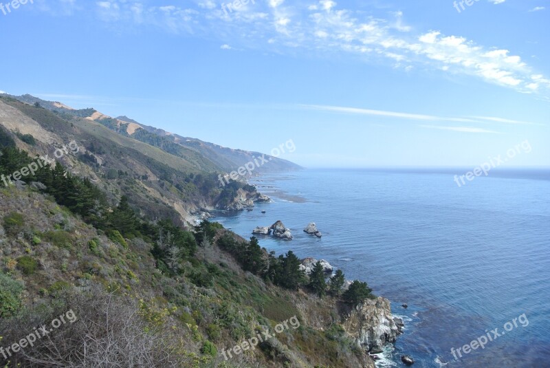 Transpacific Pacific Big Sur Cliffs Route 1