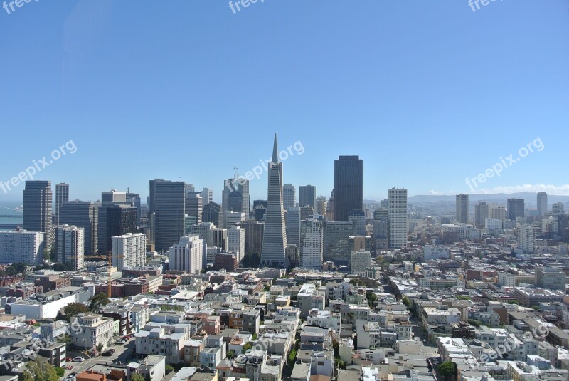 San Fransisco Cityscape Transamerica Pyramid City Panorama