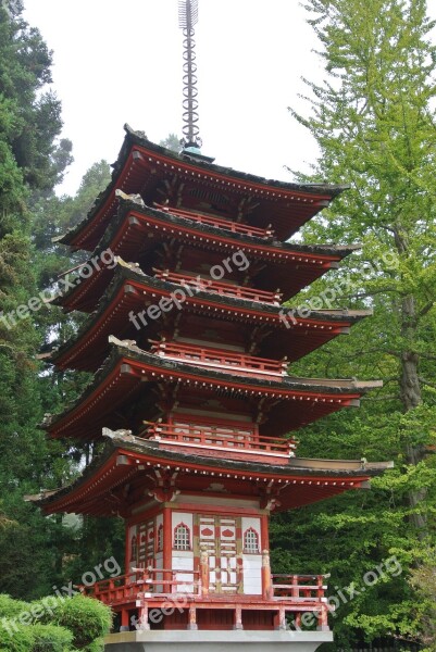 San Fransisco Fog Pagoda Japanese Tea Garden Japanese Garden