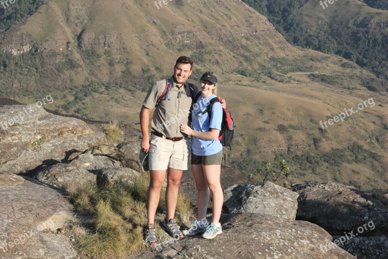 Mountain Couple South Africa Drakensberg Hiking