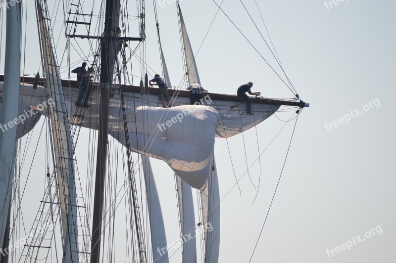 Tall Ship Rigging Sail Spar Vintage