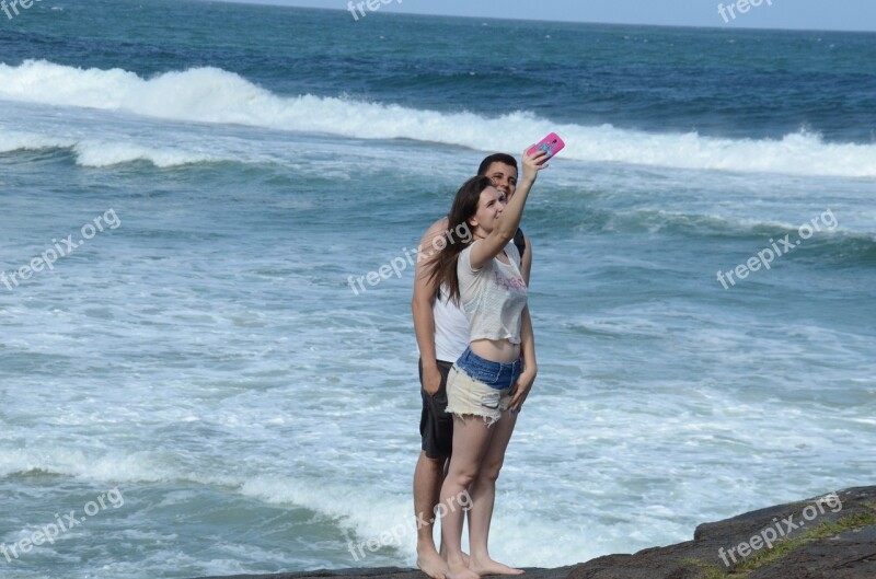 Selfie Casal Beach Boyfriends Litoral