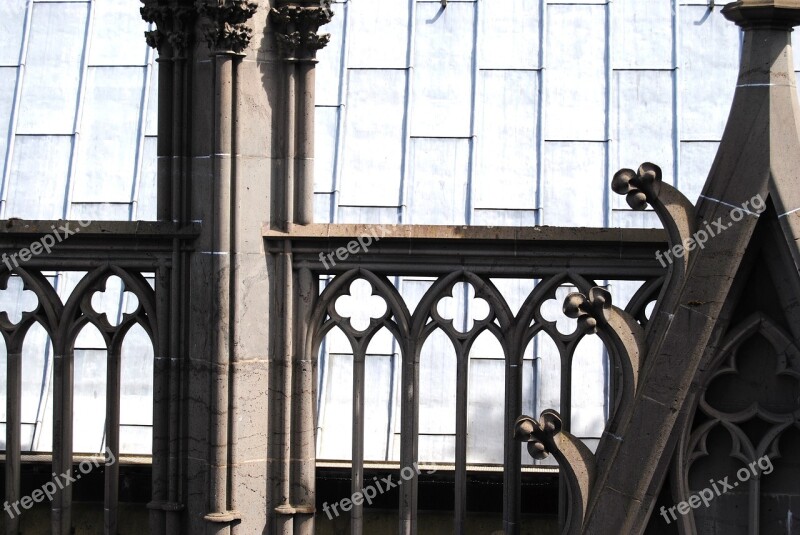 Gothic Arch Balustrade Cologne Dom Side Window