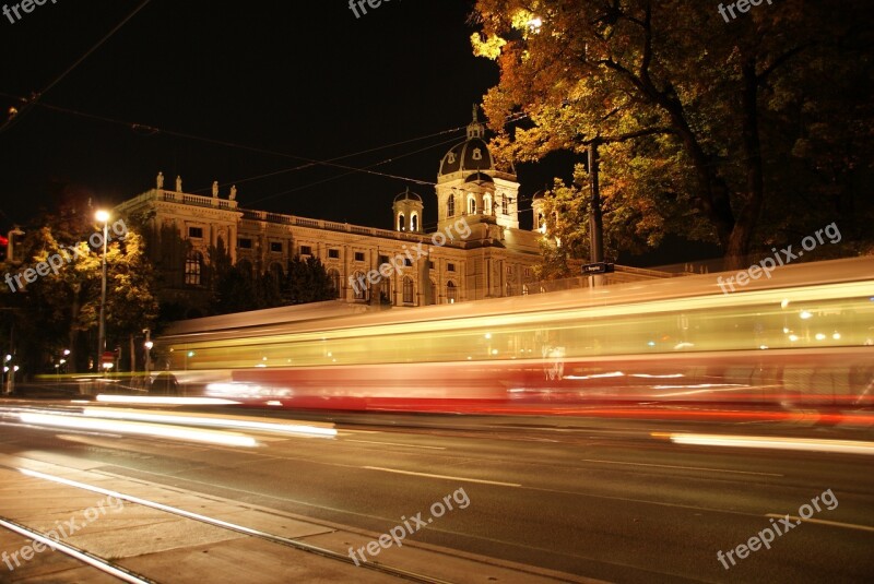 Hofburg Vienna Night Landmark Tram