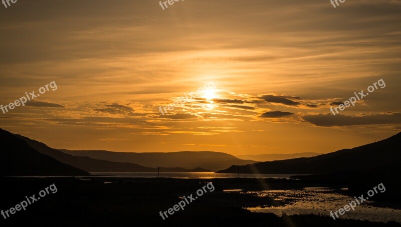 Sunrise Skye Sligachan Scotland Isle Of Skye