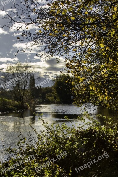 River Landscape Autumn Outdoor Natural