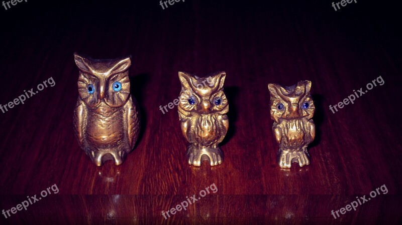 Birds Owl Statue Family Decoration