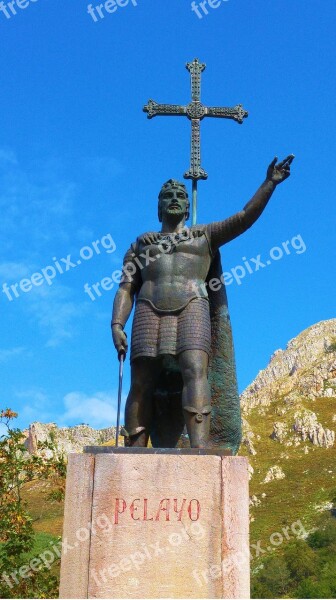 Asturias Pelayo Statue Ovadonga Conqueror