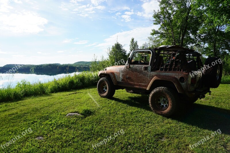 Jeep Adventure Lake Nature Landscape