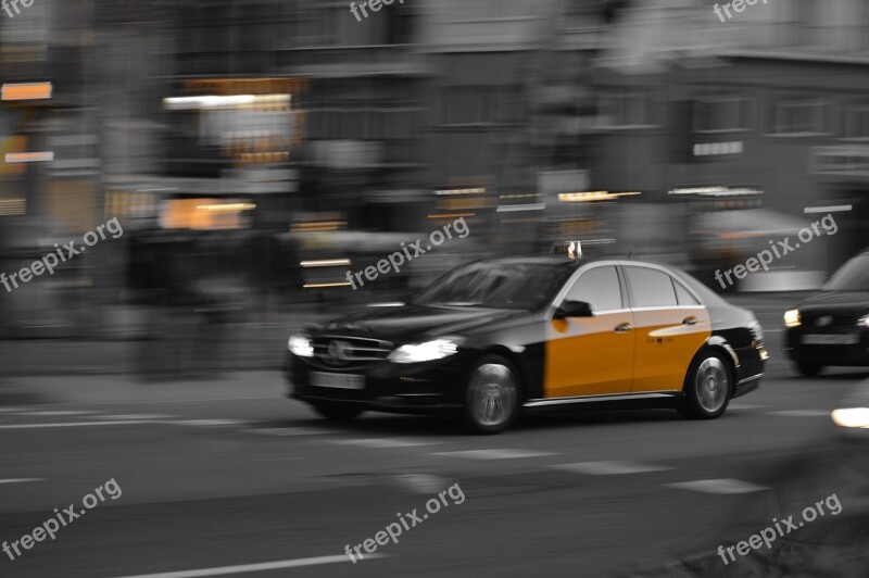 Taxi Barcelona Black Spain Yellow