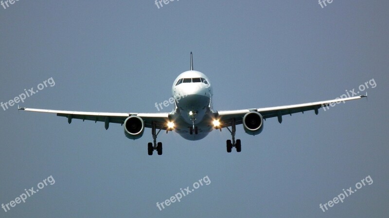 The Plane Landing Flight Wings Sky