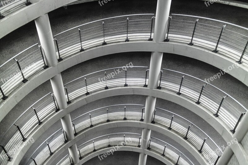 Multi Storey Car Park Pattern Railing Grey Free Photos