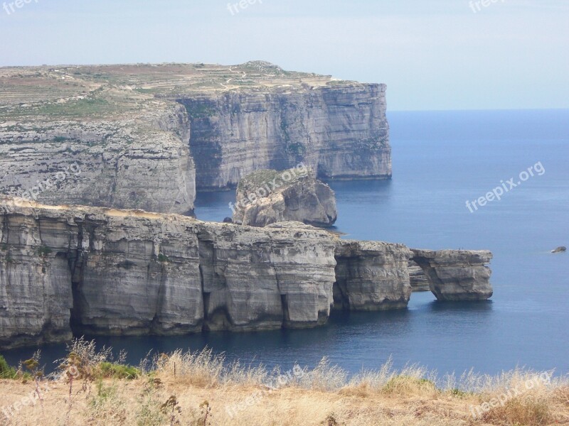 Mountain Sea Coastal Cliffs Water