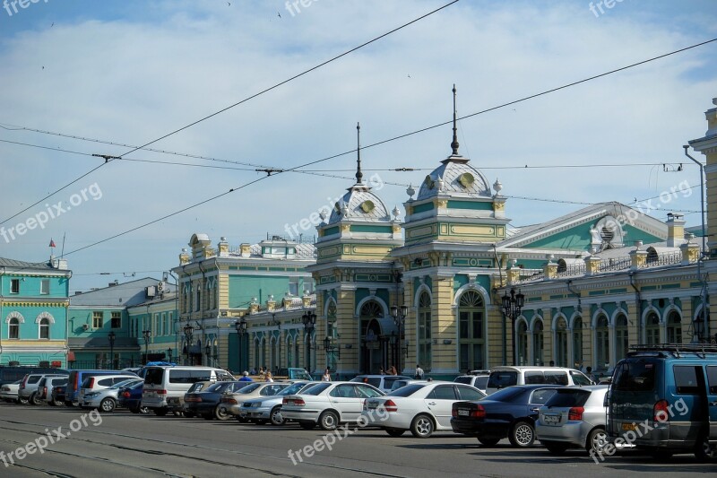 Irkutsk Railway Station Russia Architecture Train