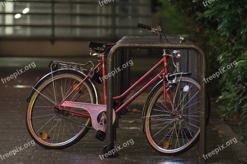 Bicycle Night Parked Free Photos