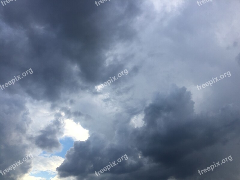 Cloudy Stormy Sky Nature Weather Rain