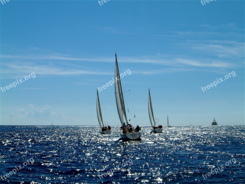 Sailing Sailboats Mediterranean Summer Sardinia