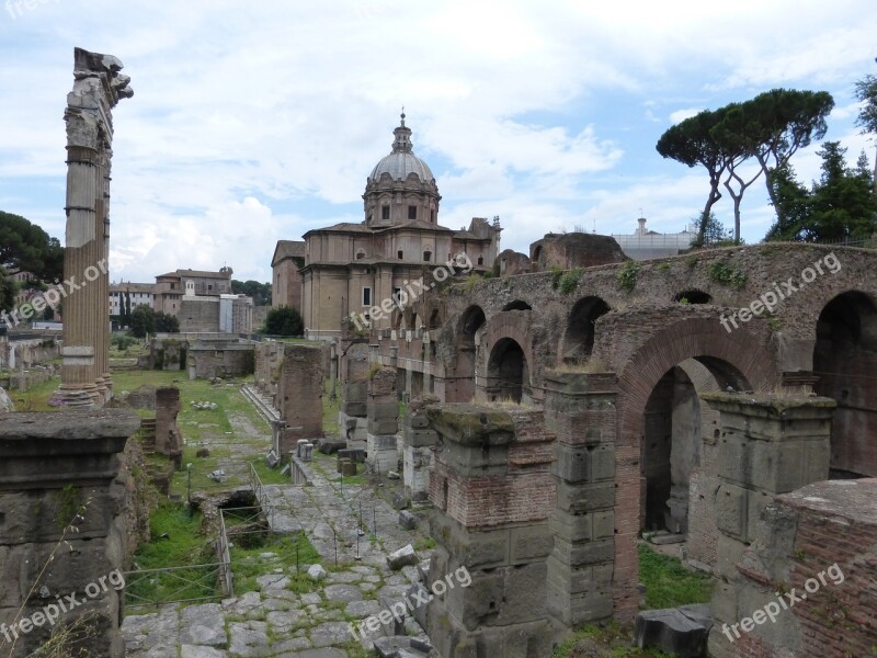 Rome Forum Architecture Ruins Free Photos