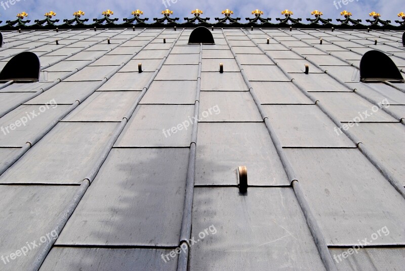 Cathedral Roof Battlements Double Tower Towers Bell Tower