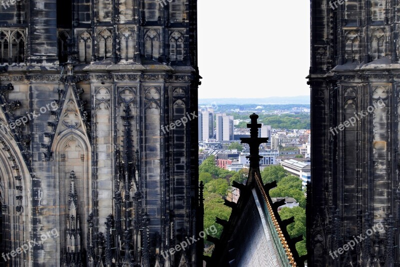 Cross Double Tower Towers Bell Tower Gothic