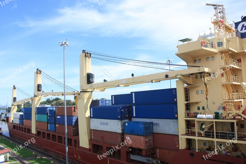 Canal Ship Vessel Panama Miraflores