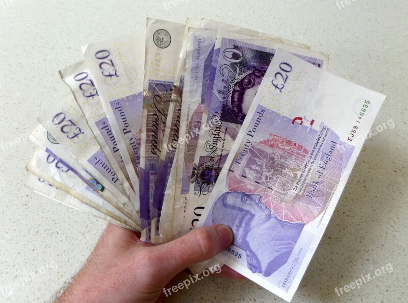 Pounds Sterling Notes Cash Money