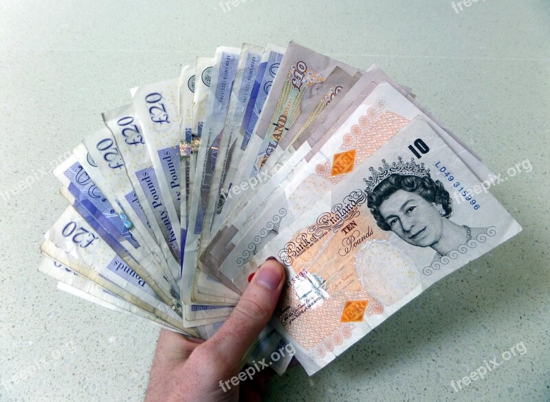 Pounds Sterling Notes Cash Money