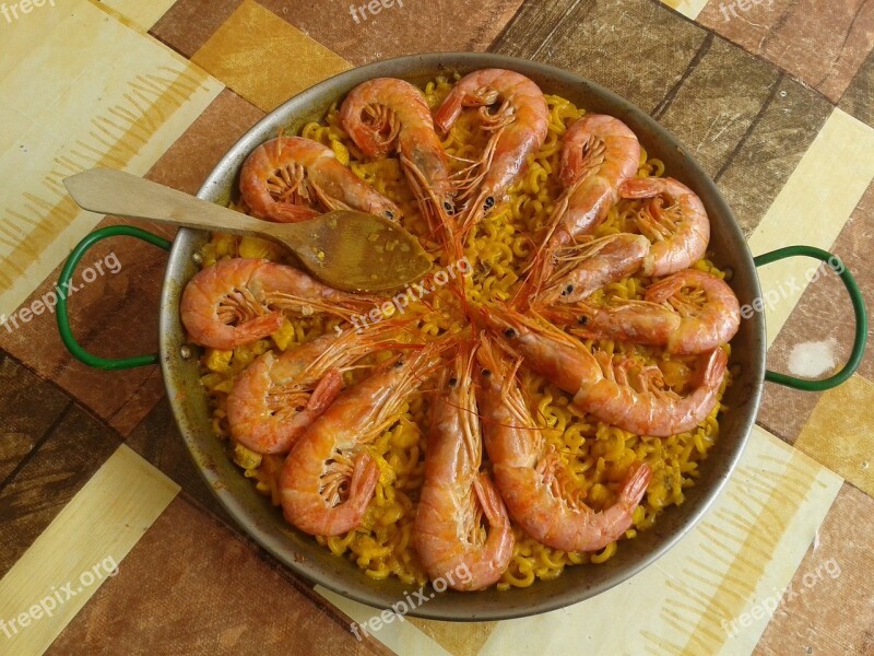 Fideua Valencia Paella Delicious Shrimp