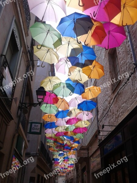 Umbrella Street Color Free Photos