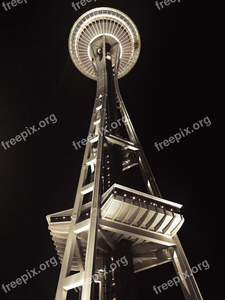 Space Needle Architecture Landmark Buildings Metropolis