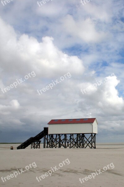 St Peter Ording Flood Schleswig-holstein Sky Storm