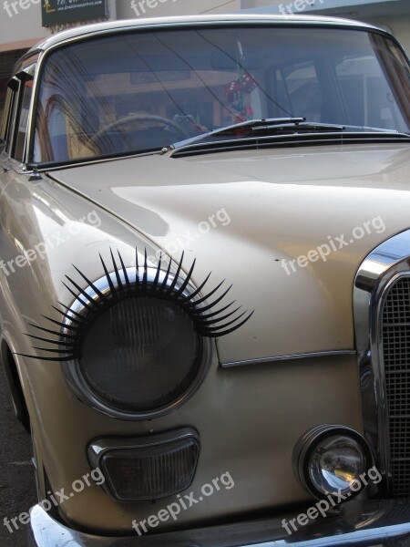 Oldtimer Eyelashes Benz Nostalgia Free Photos