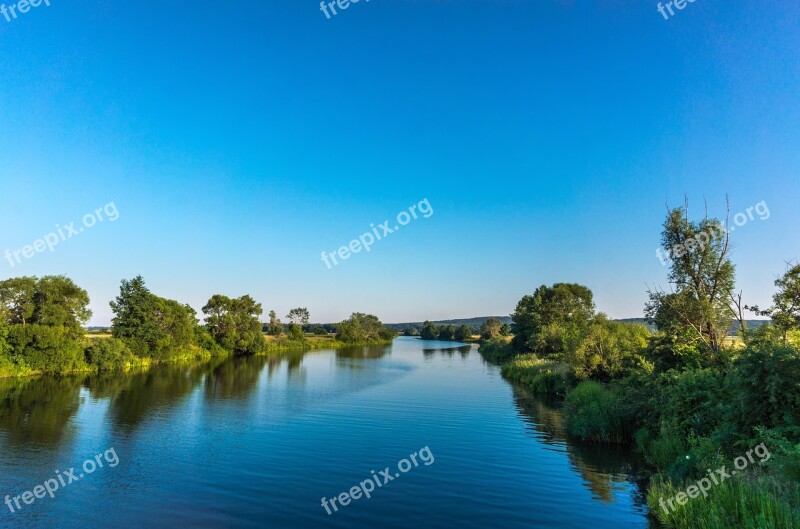 River Altmühl Trees Sky Landscape