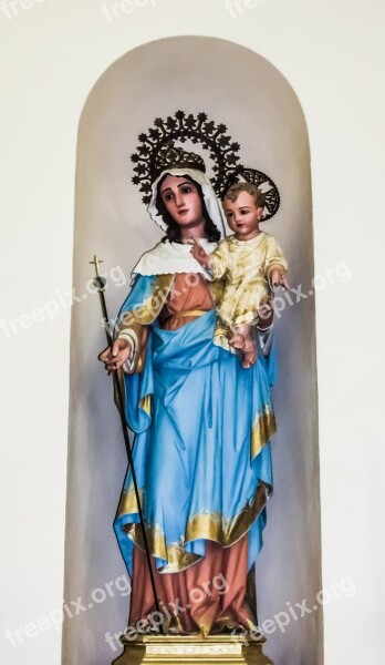 Virgin Mary Jesus Christ Statue Terra Santa The Virgin Mary Of The Graces