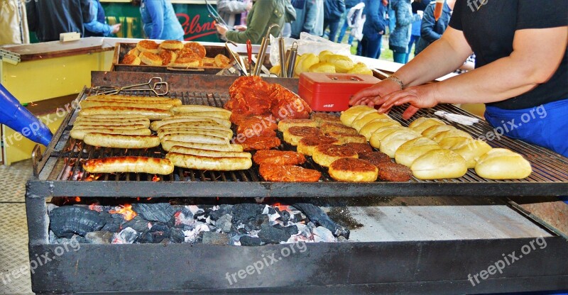 Grill Folk Festival Grilling Bratwurst Heat